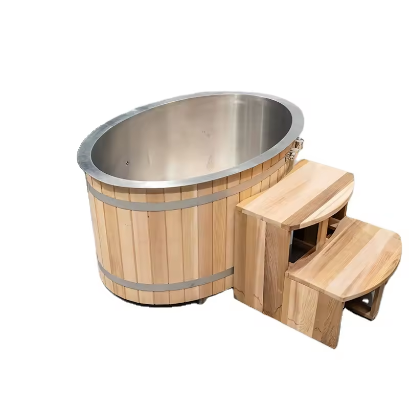 Sauna Sector 2-Person Wooden Outdoor Cold Plunge Ice Bath with Chiller S01150X113