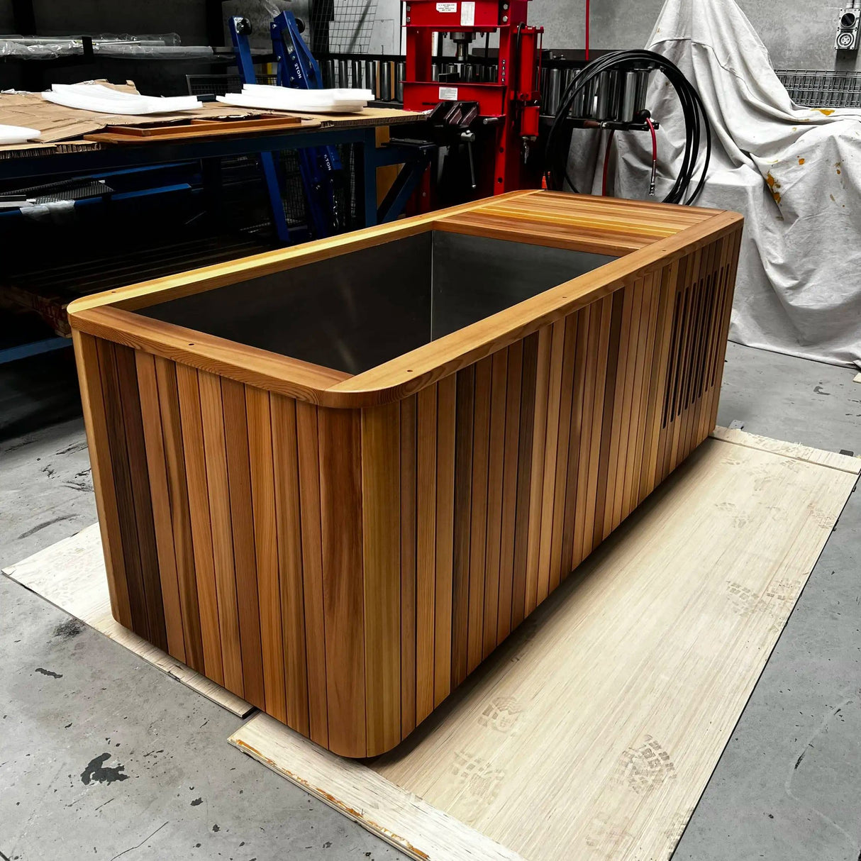 Sauna Sector 2-Person Wooden Ice Bath Cold Plunge Pool with Water Chiller S01150X68