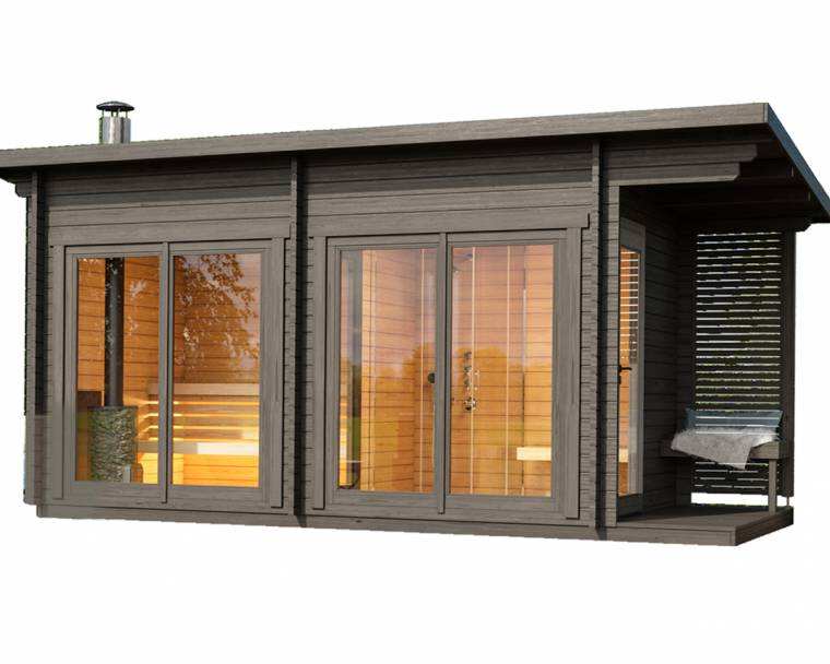 Sauna Sector Outdoor Smart Sauna Cabin with Glass Window S01150X92