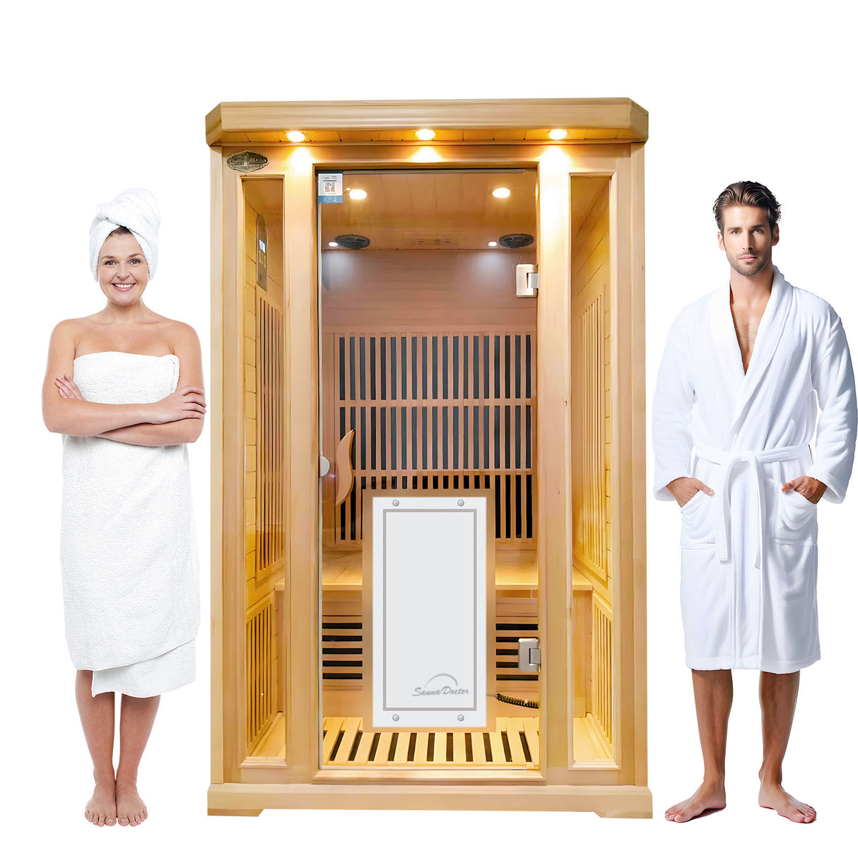 Sauna Sector 2-Person Luxury Indoor Electric Steam Sauna with Stove S01150X1