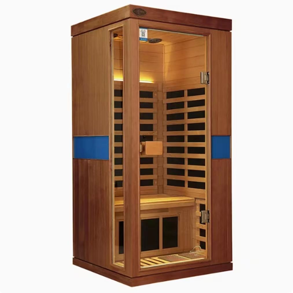 Sauna Sector 1-Person Solid Wood Indoor Detox Ozone Far Infrared Sauna S01150X14