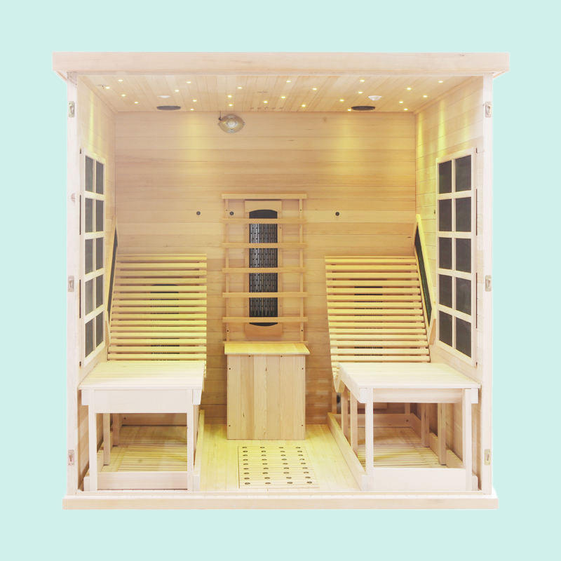 Sauna Sector 2-Person Outdoor Dry and Wet Steam Sauna with Wooden Lounge S01150X22