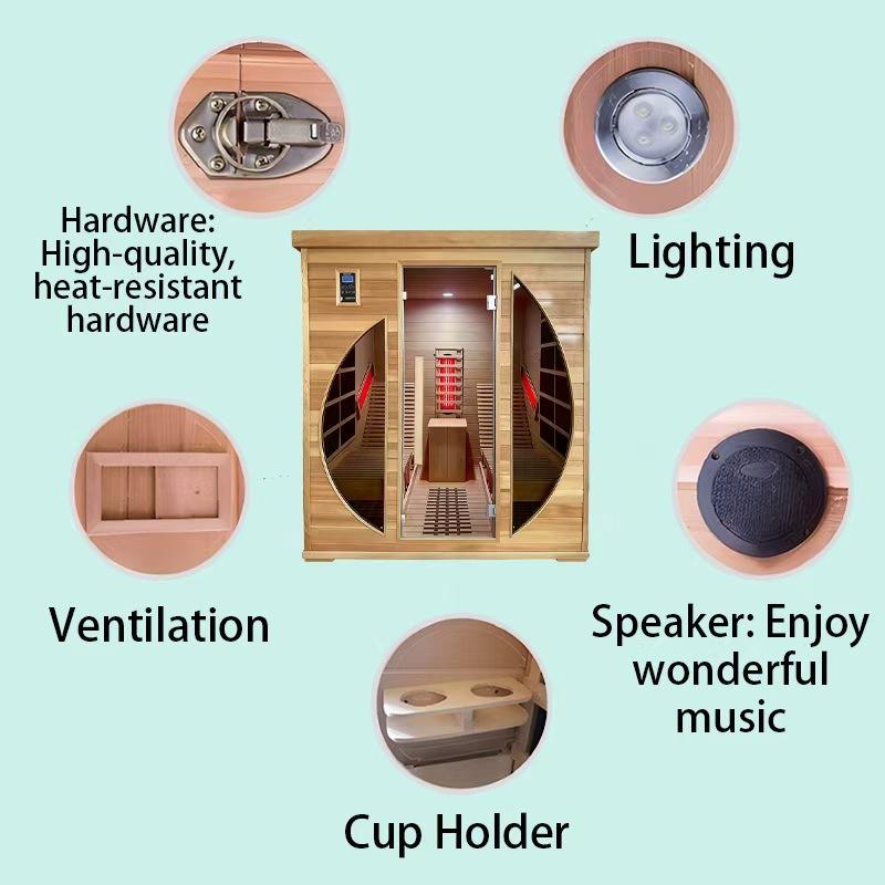 Sauna Sector 2-Person Outdoor Dry and Wet Steam Sauna with Wooden Lounge S01150X22