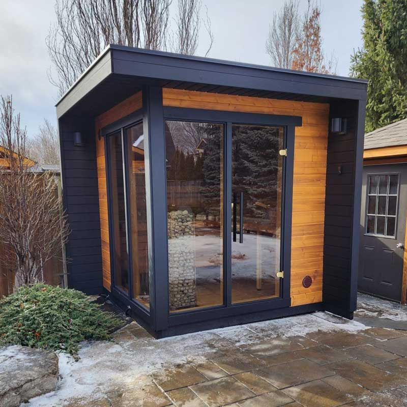 Sauna Sector 4–6 Person Red Cedar Outdoor Cube Steam Sauna S01150X79