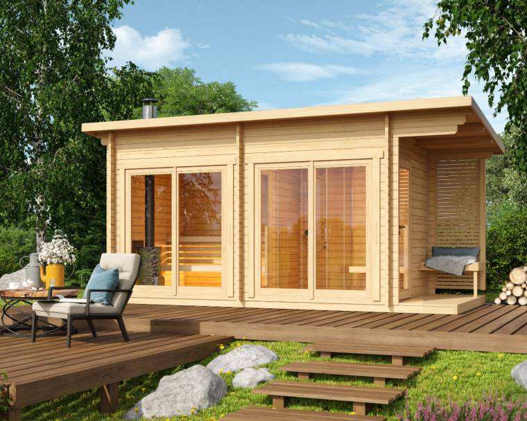Sauna Sector Outdoor Smart Sauna Cabin with Glass Window S01150X92