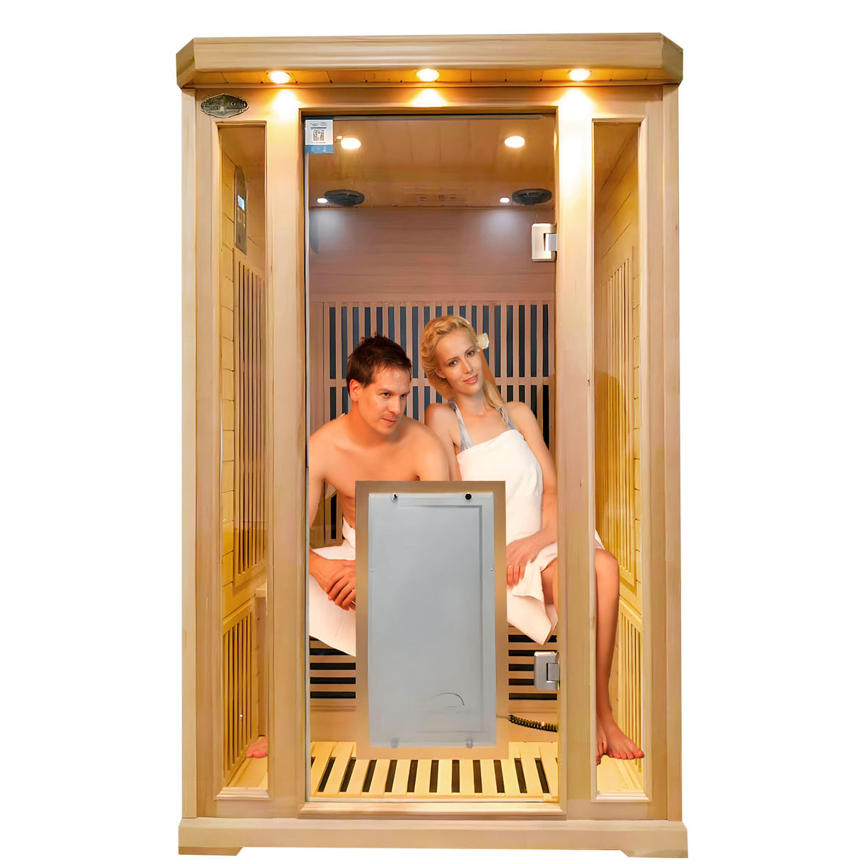 Sauna Sector 2-Person Luxury Indoor Electric Steam Sauna with Stove S01150X1