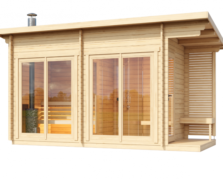 Sauna Sector Outdoor Smart Sauna Cabin with Glass Window S01150X92