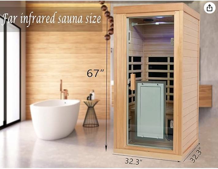 Sauna Sector 1-Person Hemlock Indoor Infrared Sauna Room S01150X6