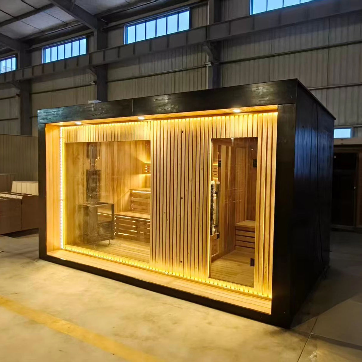 Sauna Sector 4–6 Person Outdoor Finnish Sauna Thermo Wood Red Cedar S01150X94