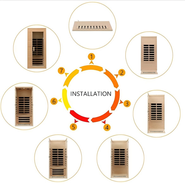 Sauna Sector 1-Person Affordable Far Infrared Sauna Room S01150X26