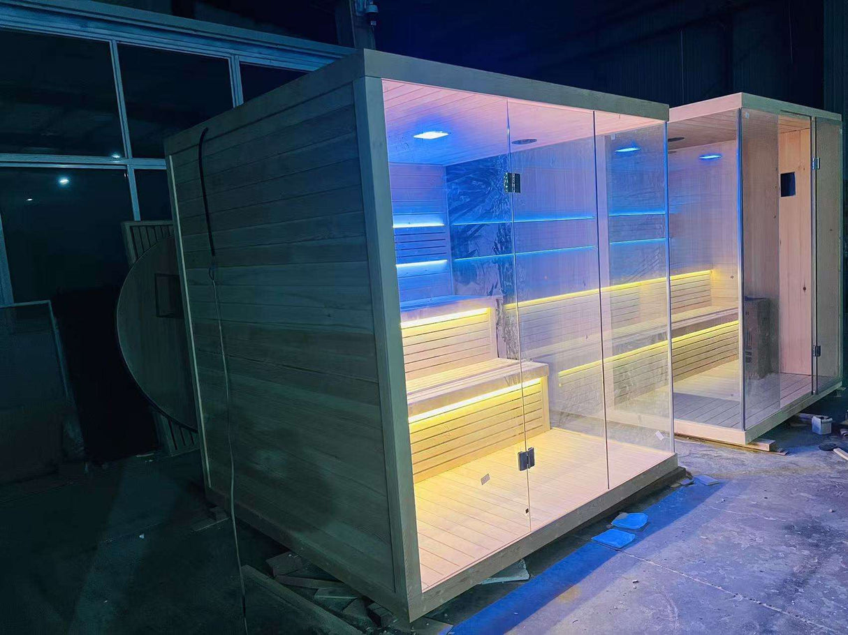 Sauna Sector Full Spectrum Infrared Outdoor Steam Sauna Room S01150X93