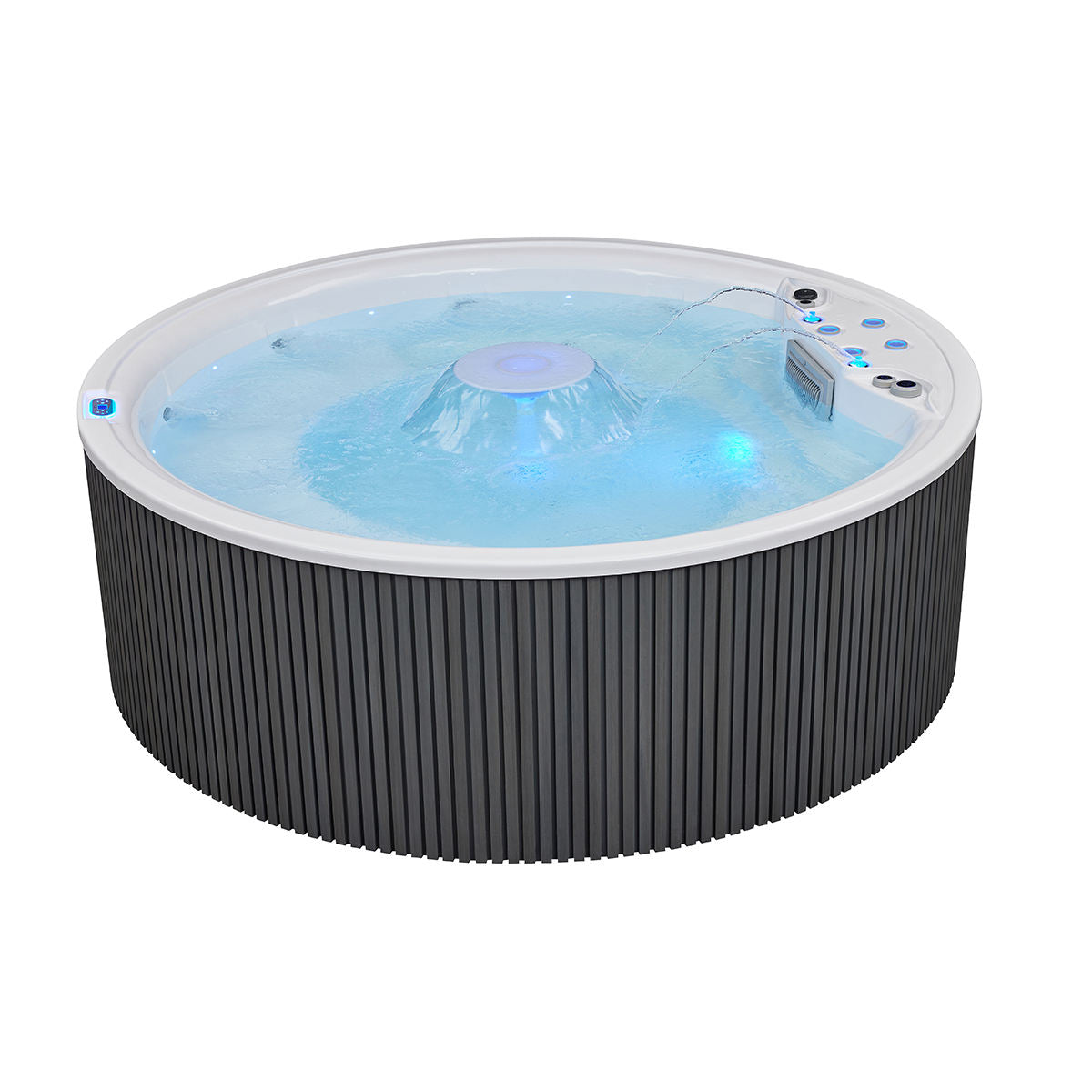 Sauna Sector 6-Person Round Hot Tub Indoor and Outdoor Massage Heating Spa S01150X65