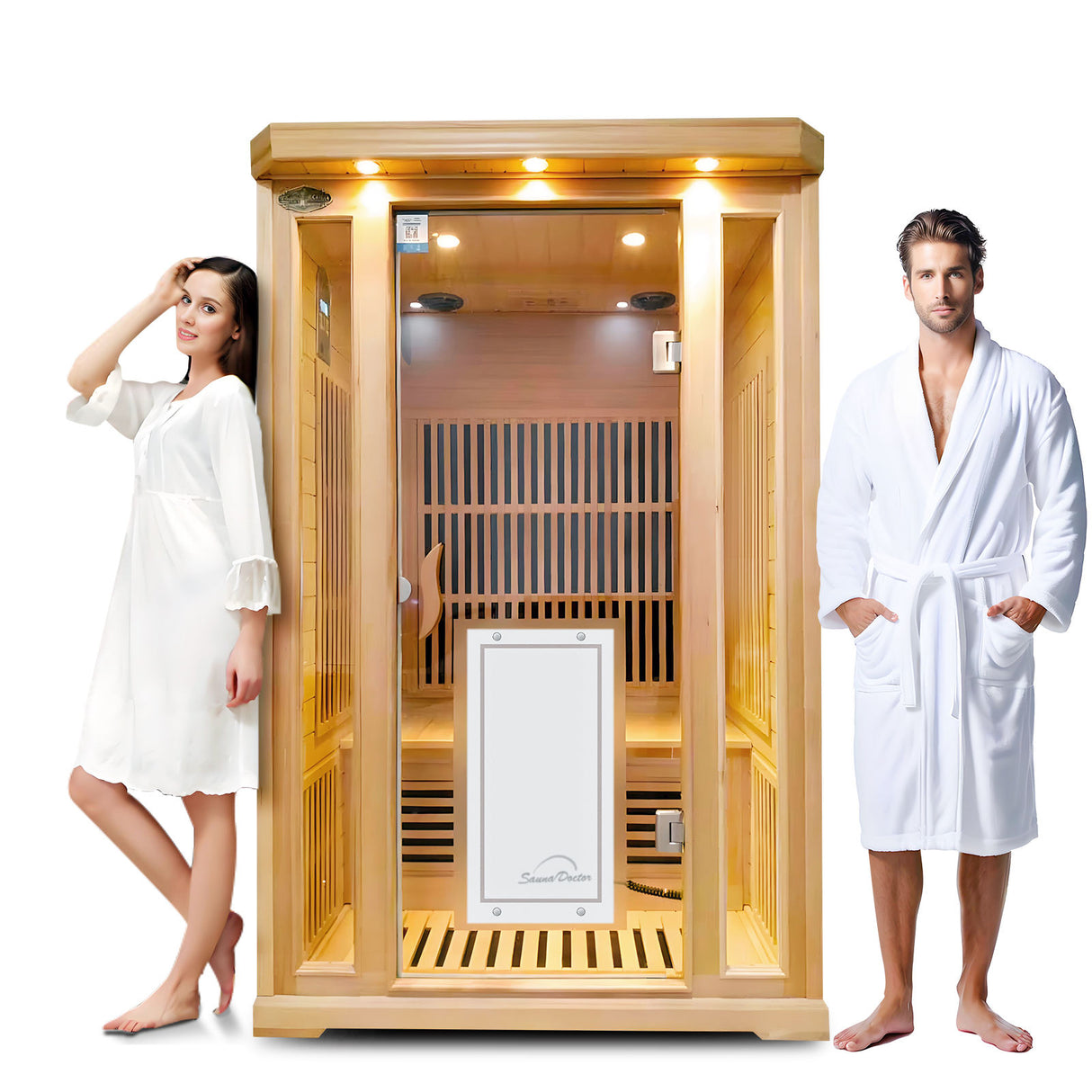 Sauna Sector 2-Person Luxury Indoor Electric Steam Sauna with Stove S01150X1