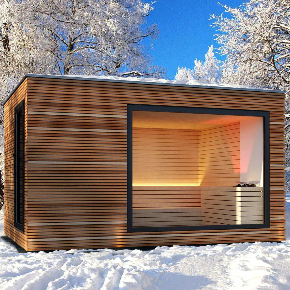 Sauna Sector 6-Person Luxury Red Cedar Outdoor Garden Sauna S01150X78