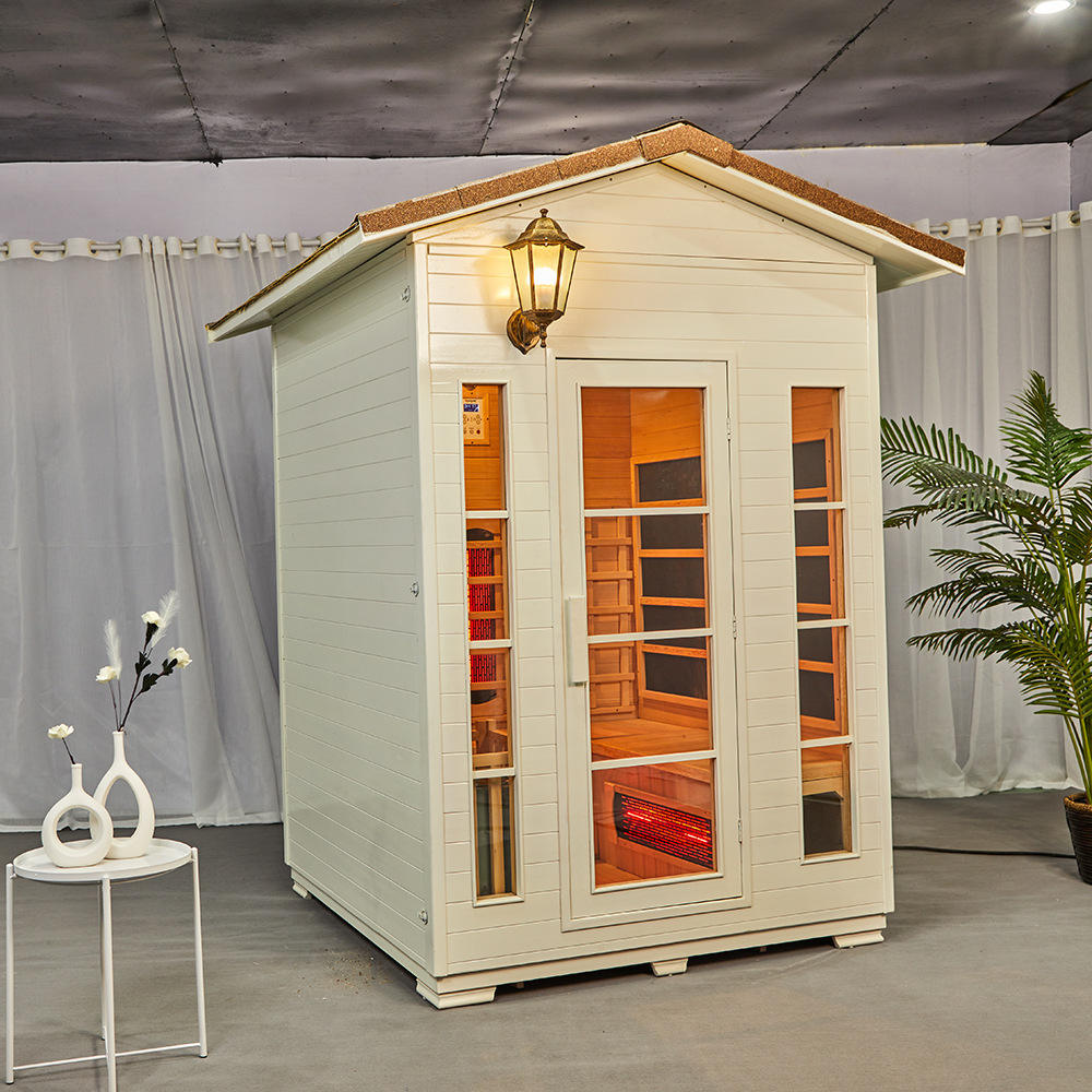 Sauna Sector 2‑Person Outdoor Waterproof Sauna House with Slanted Snow Roof S01150X7