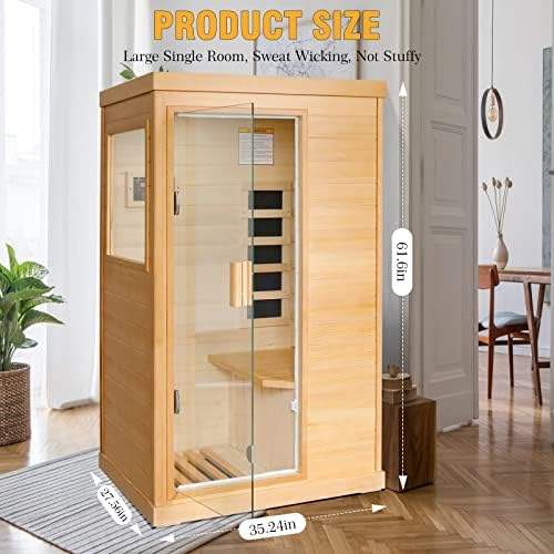 Sauna Sector 3-Person Far Infrared Home Spa Hemlock Wood Sauna S01150X32