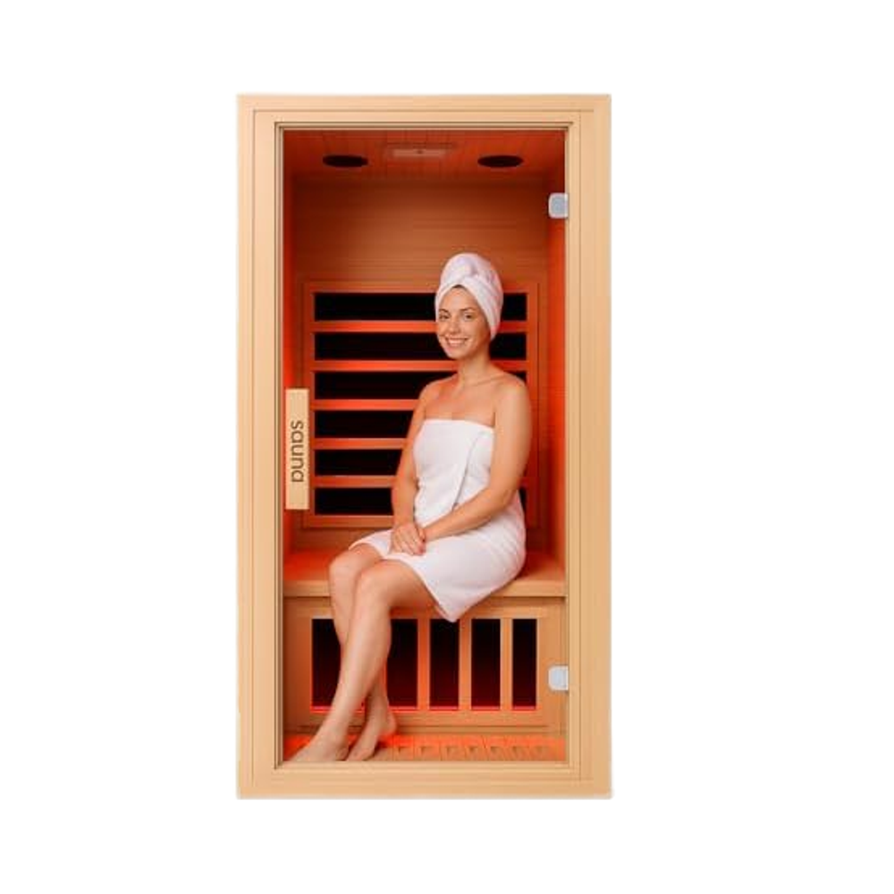 Sauna Sector 1-Person Modern Hemlock Infrared Home Sauna Room Low EMF S01150X31