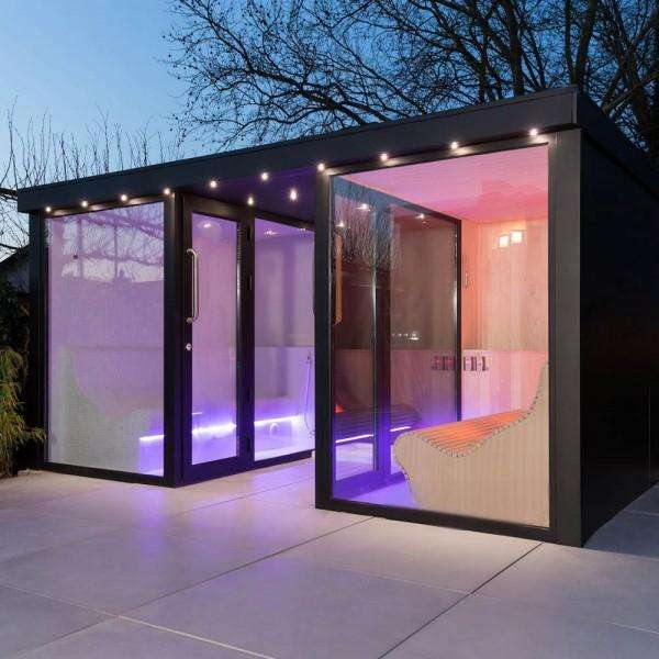 Sauna Sector Luxury Outdoor Sauna and Hot Tub Wooden Spa Cabin S01150X95