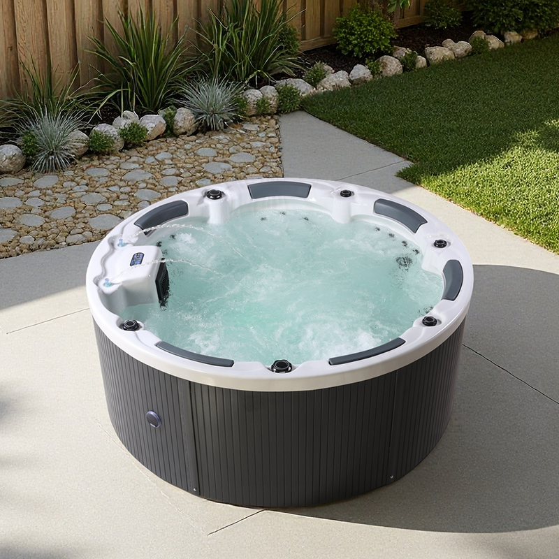 Sauna Sector 2.2m Round Outdoor Spa Bathtub with Air & Water Massage Jets S01150X118