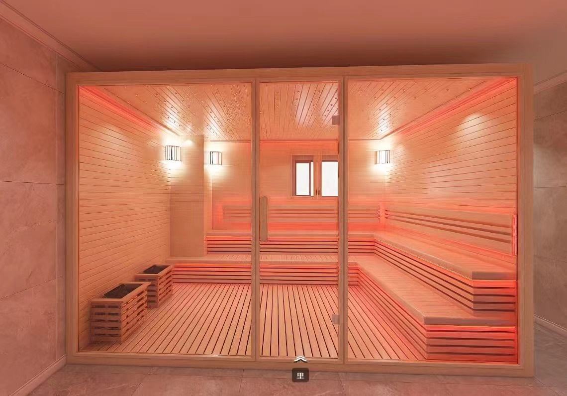 Sauna Sector Luxury Large Wooden Indoor Dry Infrared Sauna Room S01150X80