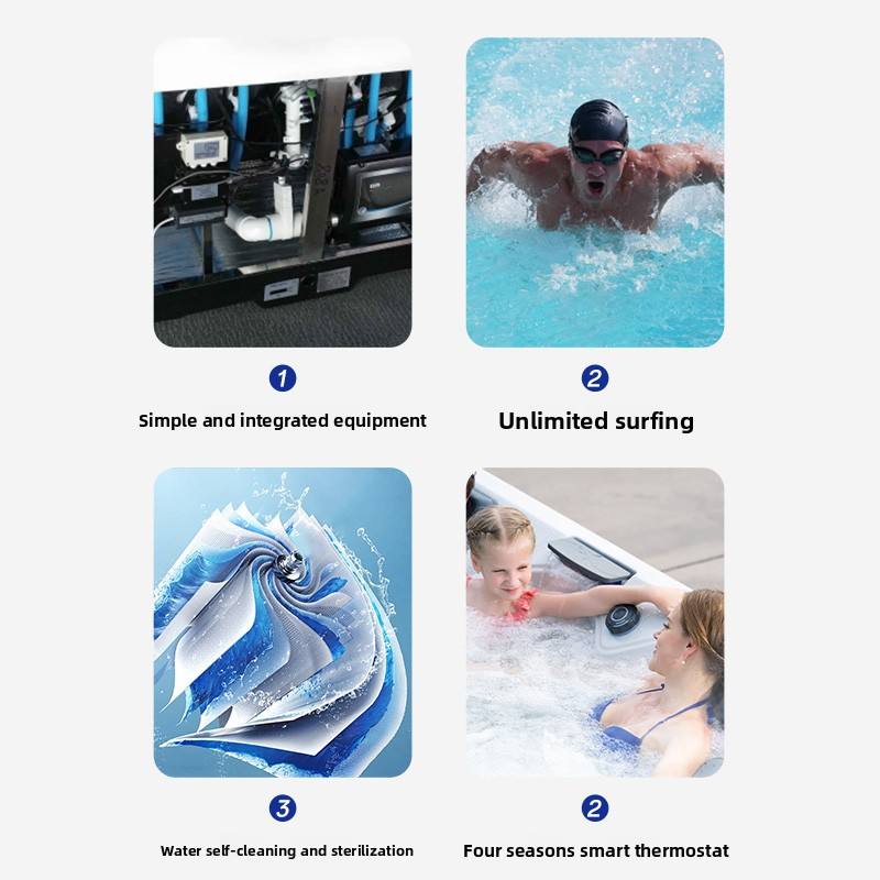 Sauna Sector Infinity Luxury Acrylic Hot Tub and Swim Spa Pool Combo S01150X83