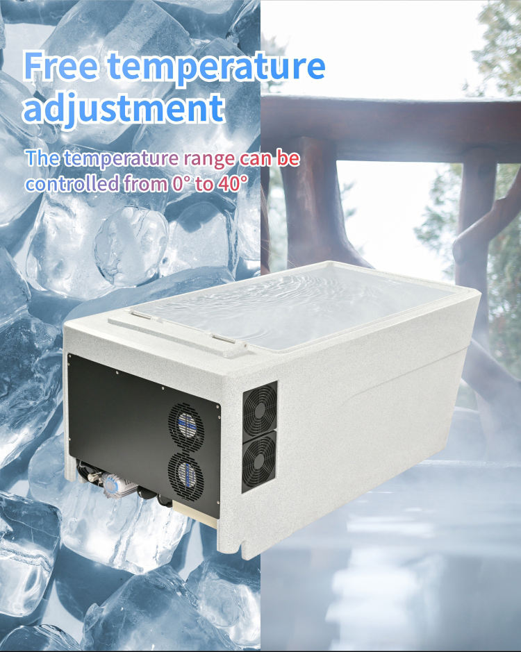 Sauna Sector Rectangular Acrylic Ice Bath Tub with 1HP Chiller & Filter S01150X90