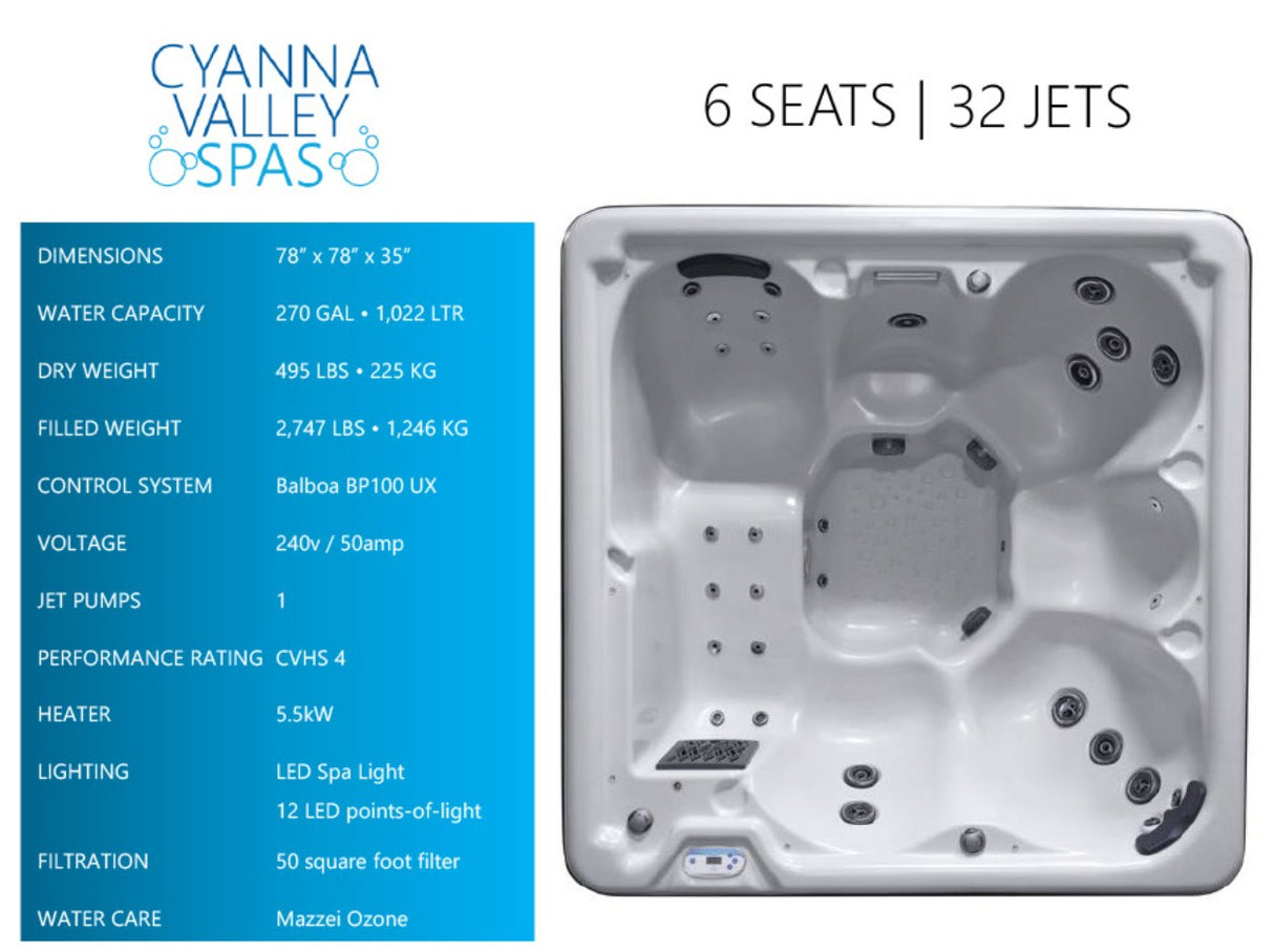 Spa Cyanna Valley Spas Supreme (240 V)
