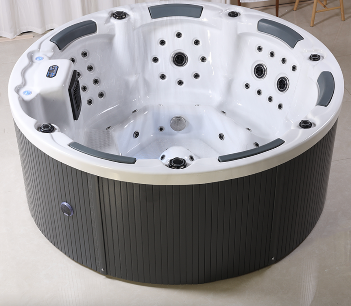 Sauna Sector 2.2m Round Outdoor Spa Bathtub with Air & Water Massage Jets S01150X118