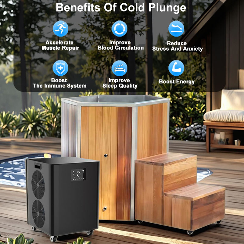 Sauna Sector Outdoor Wooden Barrel Cold Plunge Ice Bath Tub S01150X114