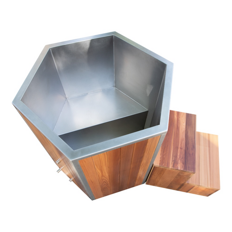 Sauna Sector Outdoor Wooden Barrel Cold Plunge Ice Bath Tub S01150X114