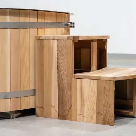 Sauna Sector 2-Person Wooden Outdoor Cold Plunge Ice Bath with Chiller S01150X113