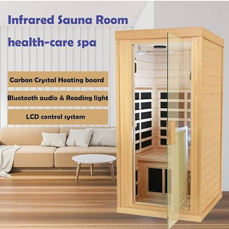 Sauna Sector 1-Person Hemlock Indoor Infrared Sauna Room S01150X6