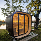 Sauna Sector 4-Person Red Cedar Outdoor Steam Sauna with Electric Stove S01150X75