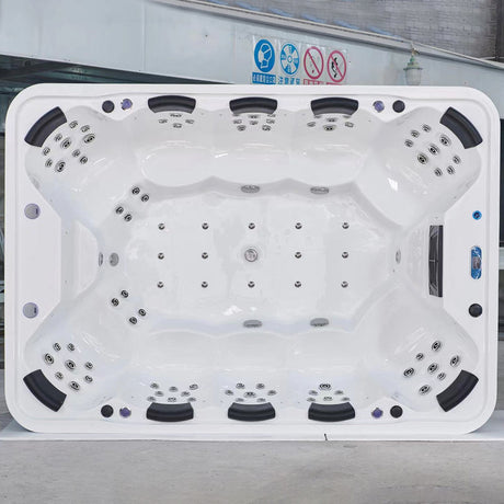 Sauna Sector 10-Person Modern Outdoor Whirlpool Hot Tub & Swim Spa S01150X107