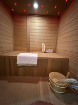 Sauna Sector 4-Person Outdoor Wooden Electric Sauna with Steam and Dry Function S01150X73