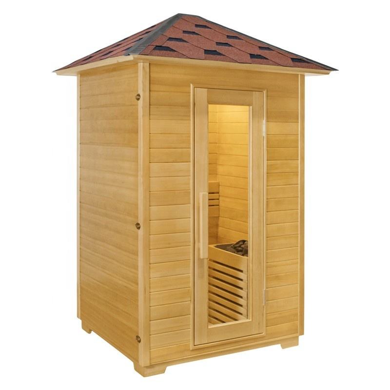 Sauna Sector 2-Person Hemlock Wooden Outdoor Steam Sauna S01150X63