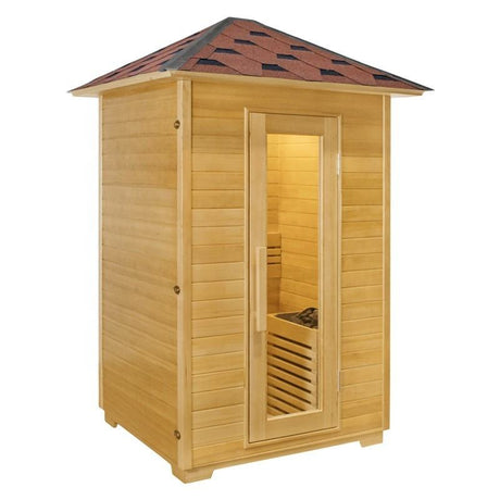 Sauna Sector 2-Person Hemlock Wooden Outdoor Steam Sauna S01150X63