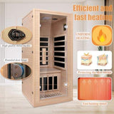 Sauna Sector 1-Person Modern Hemlock Infrared Home Sauna Room Low EMF S01150X31