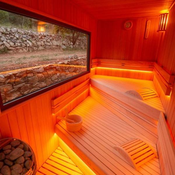 Sauna Sector Luxury Outdoor Sauna and Hot Tub Wooden Spa Cabin S01150X95