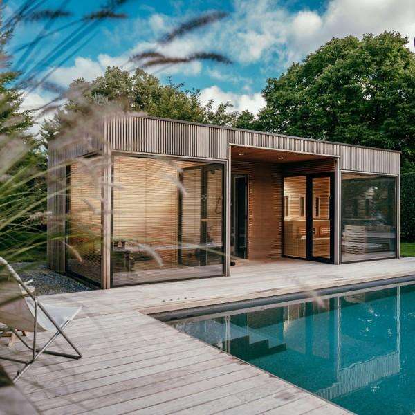 Sauna Sector Luxury Outdoor Sauna and Hot Tub Wooden Spa Cabin S01150X95