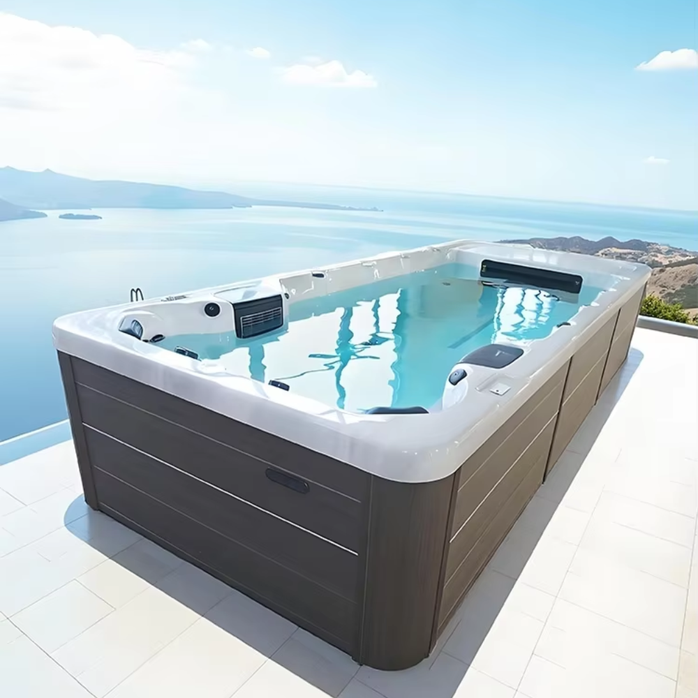 Sauna Sector Large Outdoor Swim Spa Pool with Massage & Constant Temp S01150X84