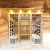 Sauna Sector Glass Hemlock Indoor Steam Sauna with Ozone Cabinet S01150X101