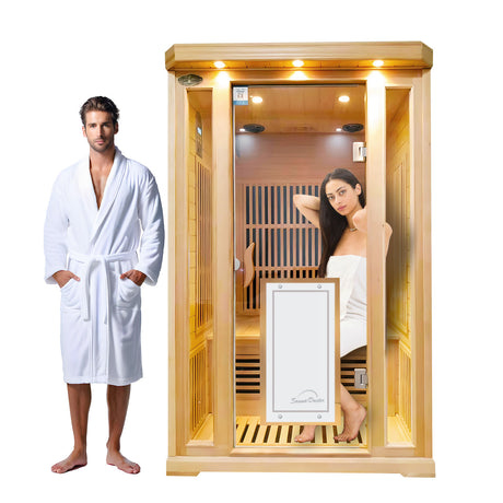 Sauna Sector 2-Person Traditional Hemlock Steam Sauna S01150X18