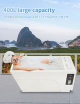 Sauna Sector Rectangular Acrylic Ice Bath Tub with 1HP Chiller & Filter S01150X90