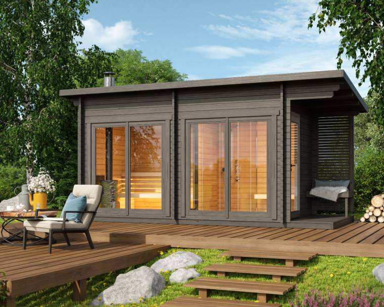 Sauna Sector Outdoor Smart Sauna Cabin with Glass Window S01150X92