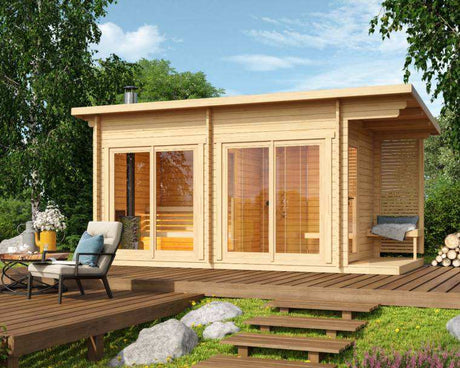 Sauna Sector Outdoor Smart Sauna Cabin with Glass Window S01150X92