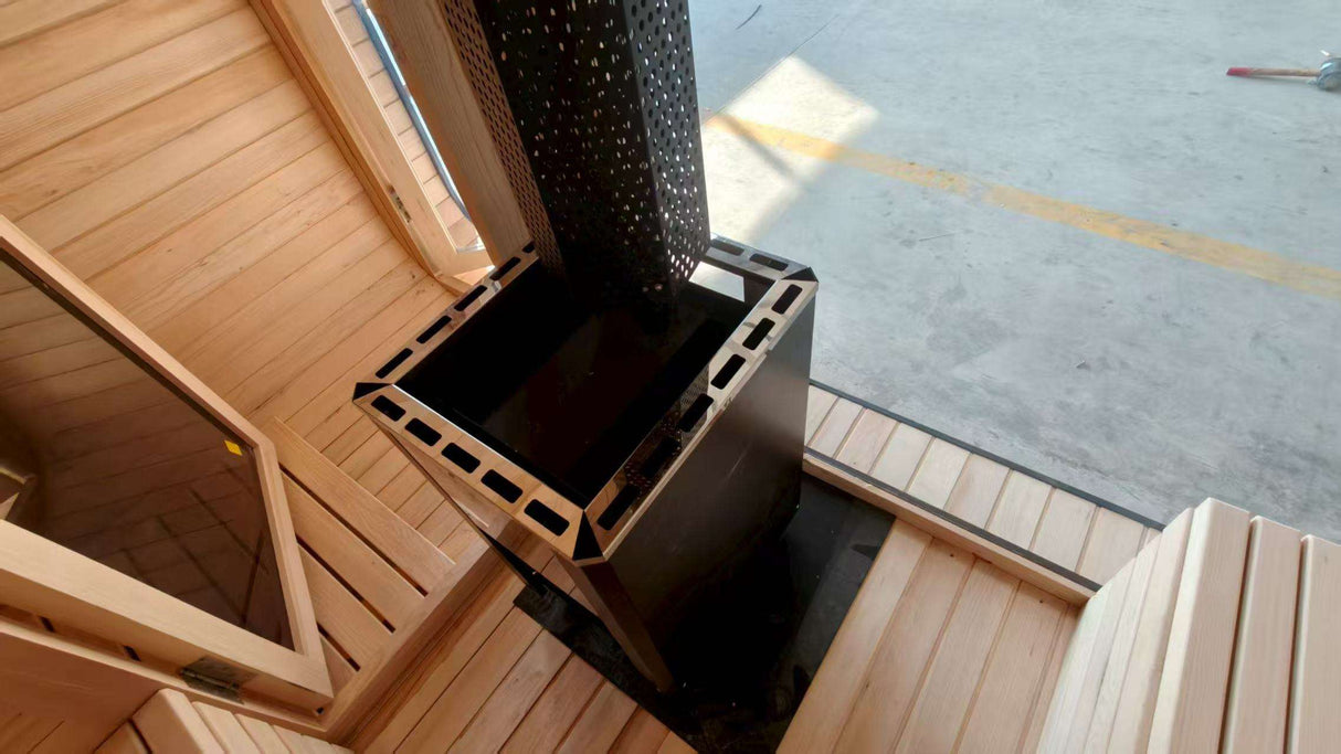 Sauna Sector Outdoor Red Cedar Garden Sauna for 4–6 People Steam Therapy S01150X77