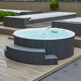 Sauna Sector 6-Person Round Hot Tub Indoor and Outdoor Massage Heating Spa S01150X65