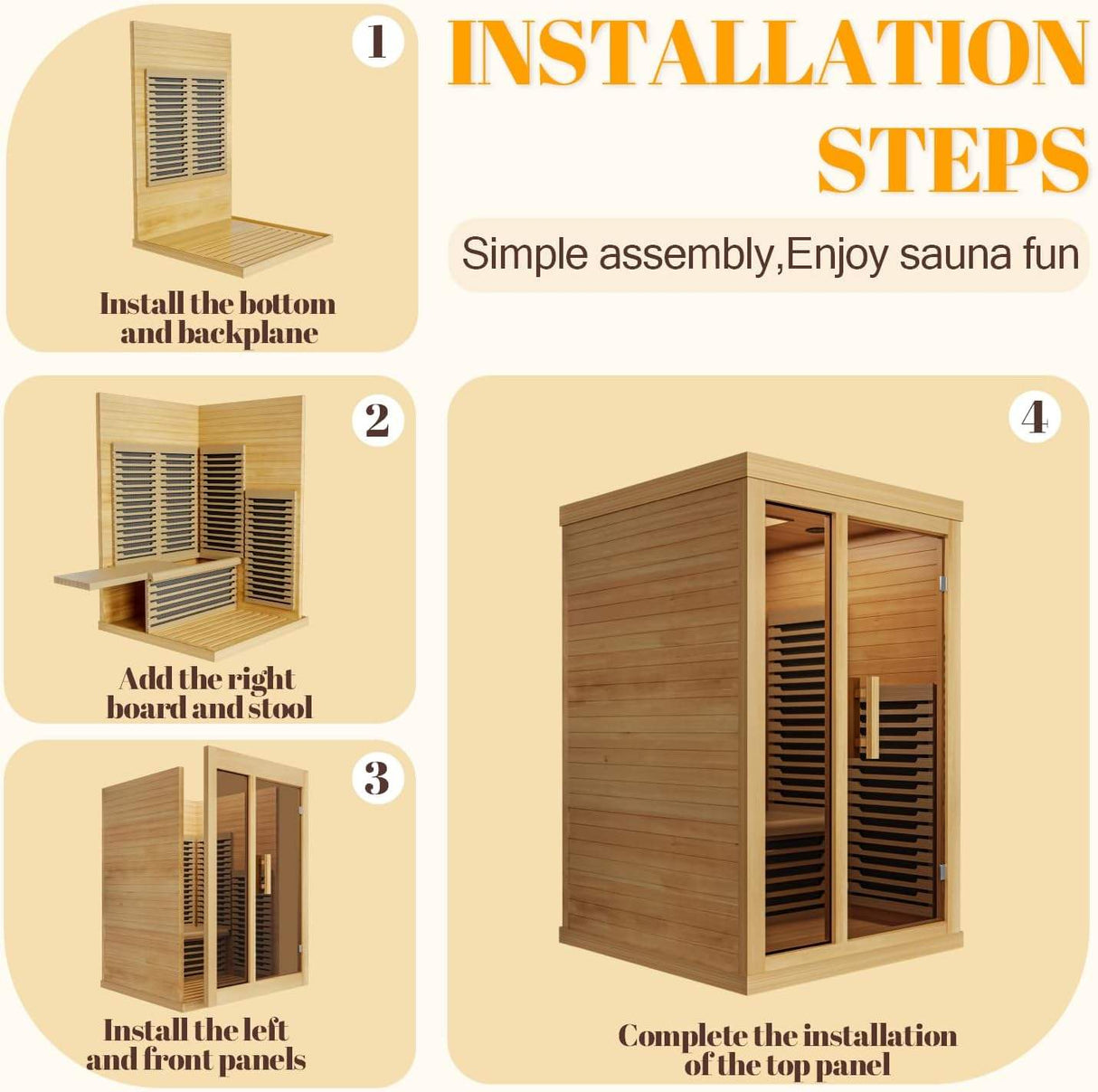 Sauna Sector 2-Person Modern Far Infrared Hemlock Low EMF Sauna S01150X30