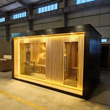 Sauna Sector 4–6 Person Outdoor Finnish Sauna Thermo Wood Red Cedar S01150X94